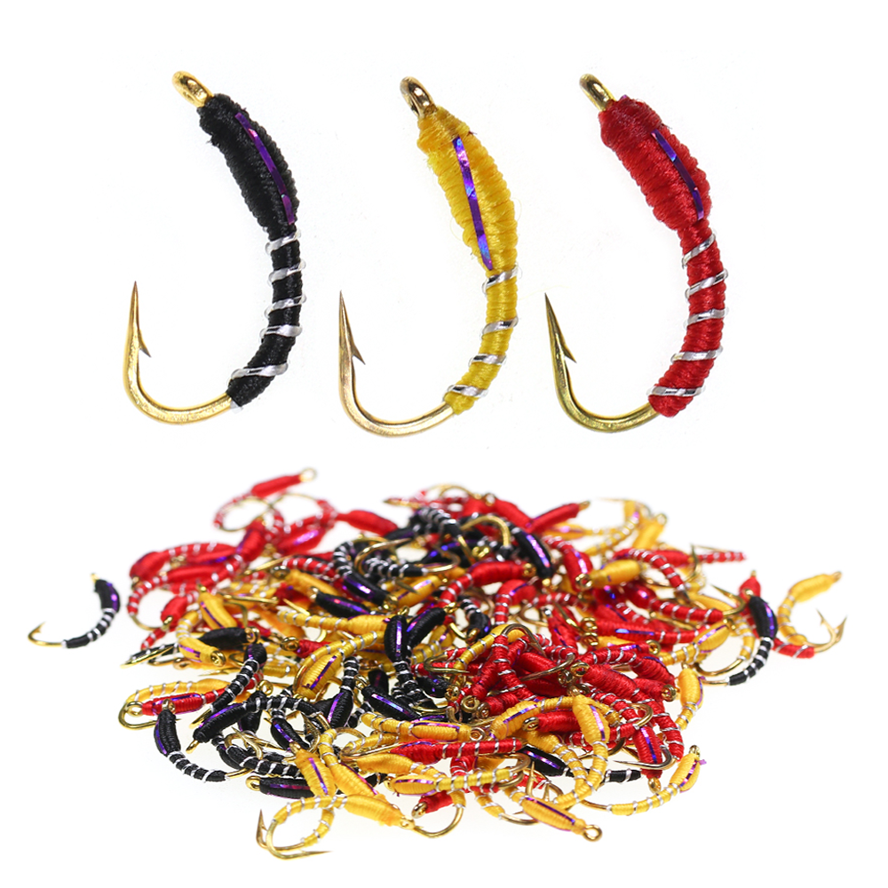 Fishing Boat Trailer - 6pcs #12 Zebra Midge Buzzer Nymph