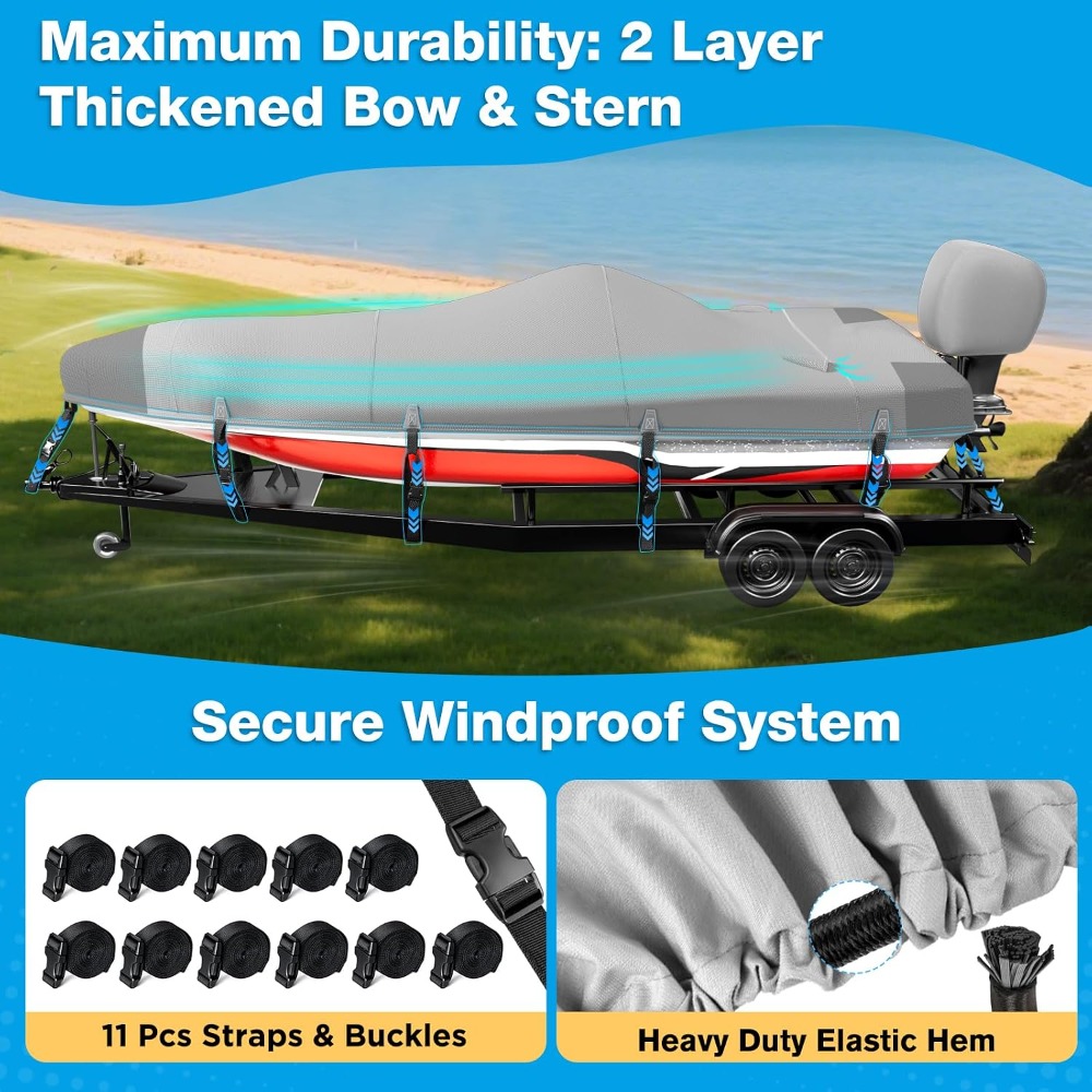 Boat Cover 20-22ft, 1200D Wate - Fishing Boat Trailer 评论和价格