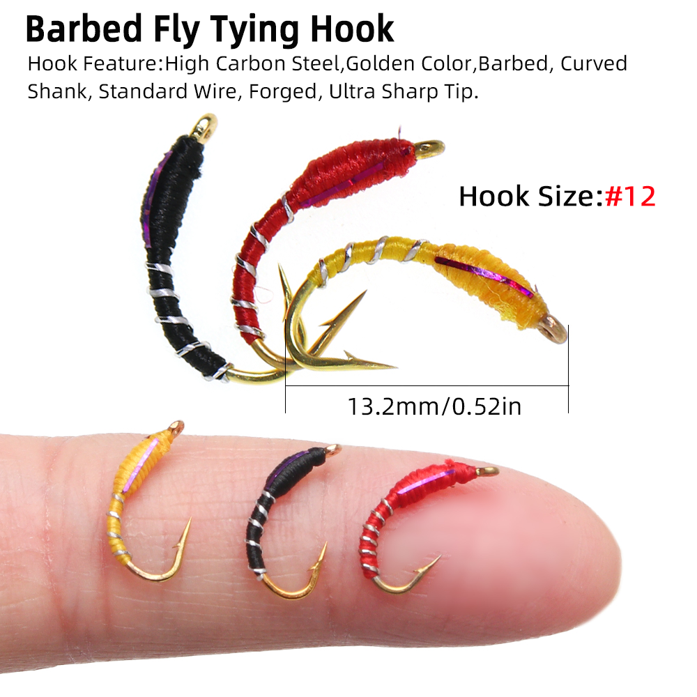 6pcs #12 Zebra Midge Buzzer Ny - Fishing Boat Trailer 评论和价格