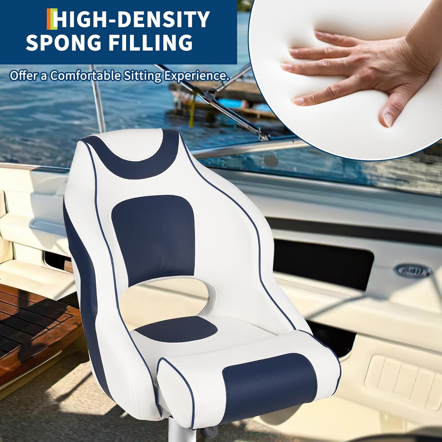 High Back Boat Seat with Flip- - Fishing Boat Trailer 评论和价格
