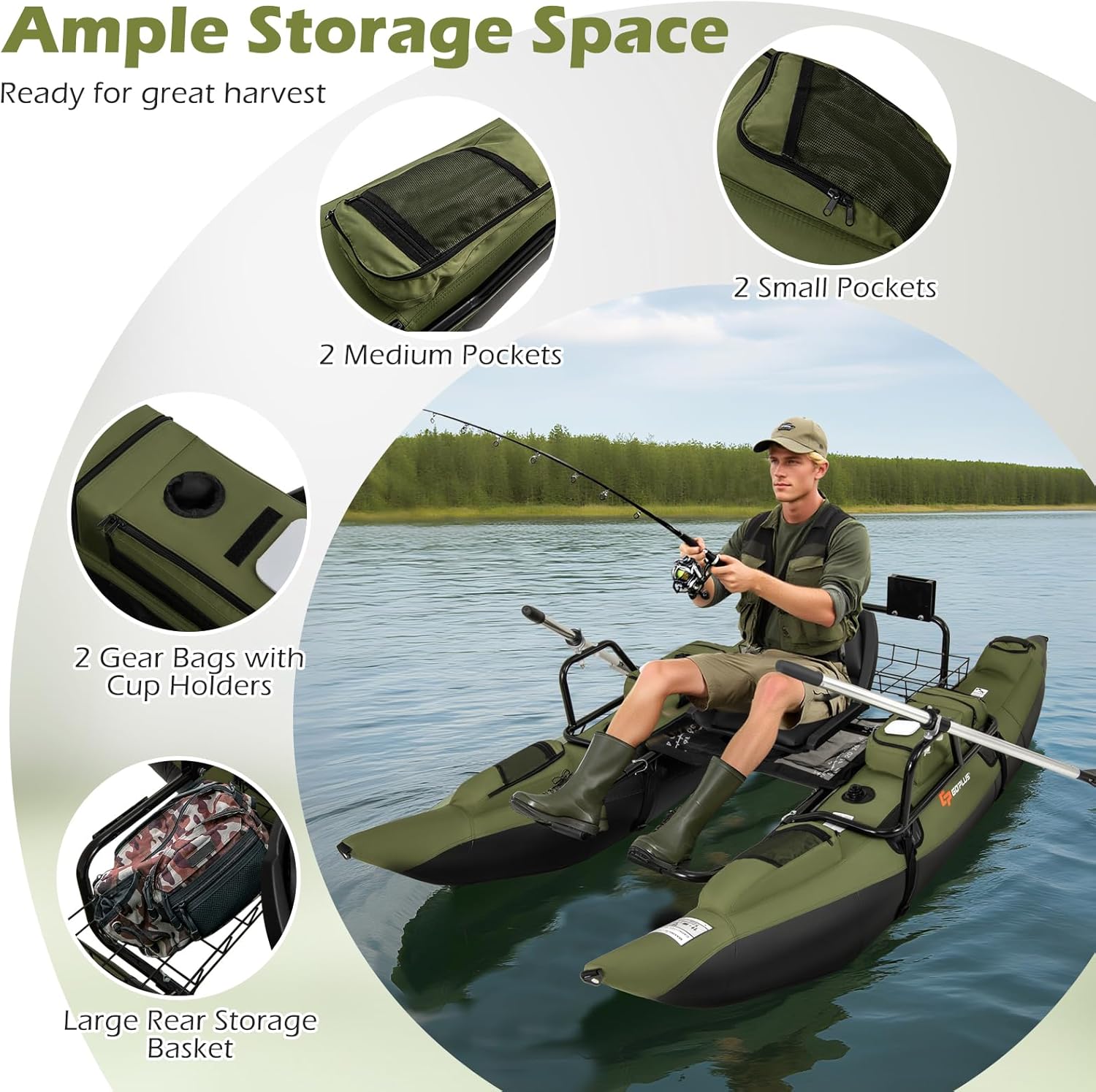 Adult Inflatable Belly Boat wi - Fishing Boat Inflatable 评论和价格