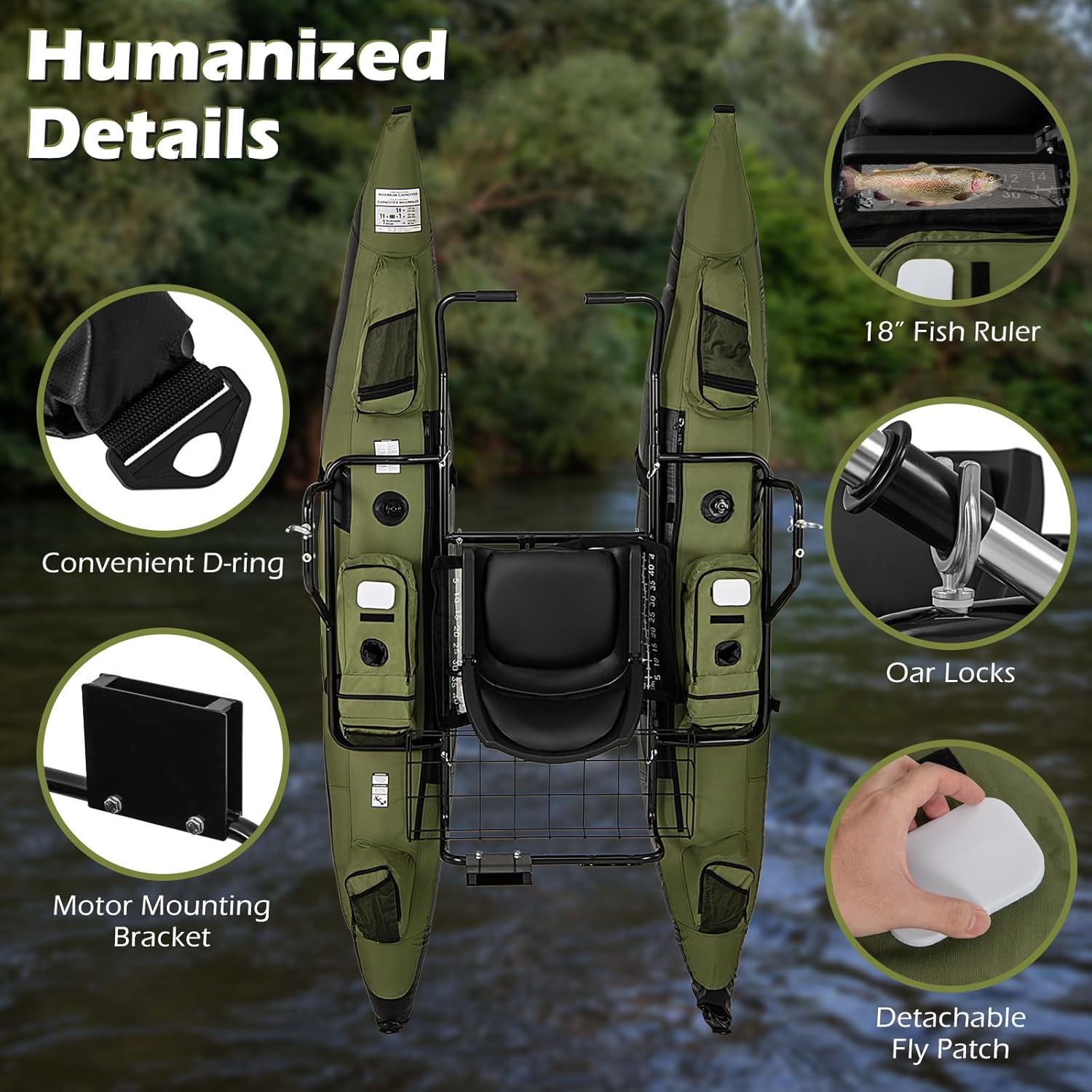 Adult Inflatable Belly Boat wi - Fishing Boat Inflatable 评论和价格
