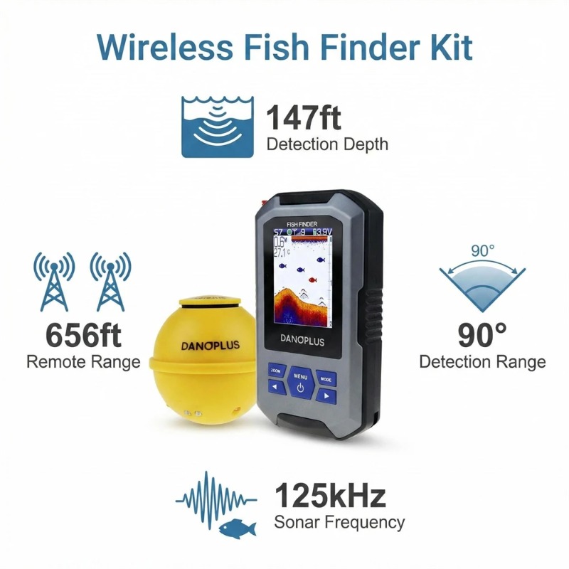Portable Castable Fishfinder W - Fishing Boat Depth Finder 评论和价格