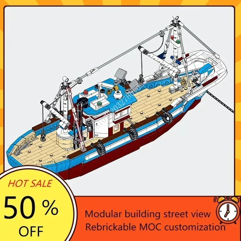 Custom 1600PCS Modular MOC-910 - Fishing Boat Trailer 评论和价格
