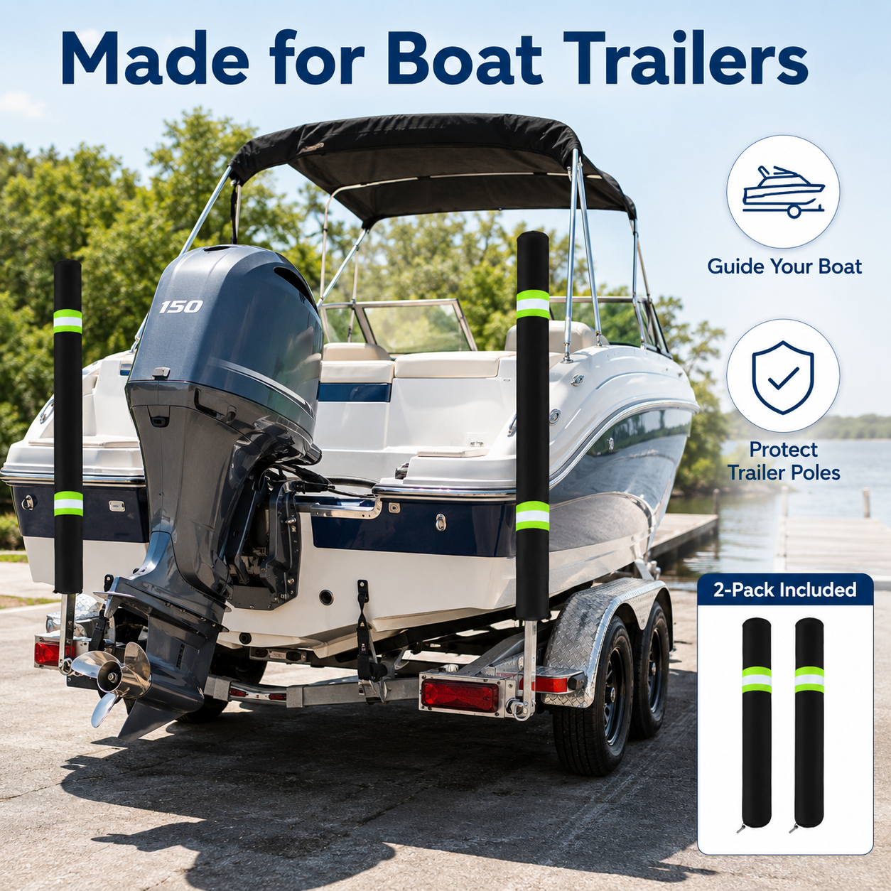 2Pcs Boat Trailer Guide Pole C - Fishing Boat Trailer 评论和价格